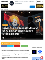 Nayib Bukele Reveals Massive $470 Gain in El Salvador's Bitcoin Hoard | Live Bitcoin News