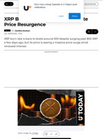 XRP Burn Rate Declines 2% Despite Price Resurgence - U.Today
