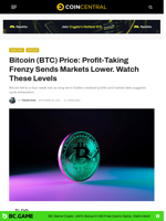 Bitcoin (BTC) Price: Profit-Taking Frenzy Sends Markets Lower. Watch These Levels - CoinCentral