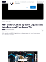 XRP Bulls Crushed by 935% Liquidation Imbalance as Price Loses 7% - U.Today