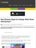 More Altseason Signals Are Flashing, Which Altcoin Will Peak Next?