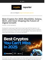 Best Cryptos for 2025: BlockDAG, Solana, WLFI, and Aster Shaping the Future of Digital Growth