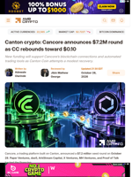 Canton crypto: Cancore announces $7.2M round as CC rebounds toward $0.10 - AMBCrypto