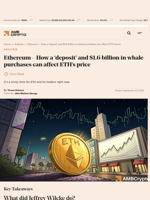 Ethereum whales buy $1.6 billion ETH while Co-Founder dumps $6M