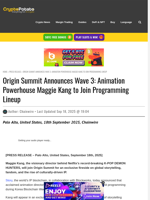 Origin Summit Announces Wave 3: Animation Powerhouse Maggie Kang to Join Programming Lineup