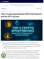 Top 5 Crypto Sportsbooks With No-KYC and Instant Payouts