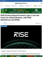 RISE Evolves Beyond Fastest Layer 2 into the Home for Global Markets, with RISE MarketCore and RISEx. - TheNewsCrypto