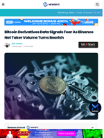 Bitcoin Derivatives Data Signals Fear As Binance Net Taker Volume Turns Bearish