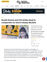 South Korea and US strike deal to cooperate on won's sharp decline