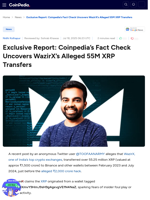 Exclusive Report: Coinpedia’s Fact Check Uncovers WazirX’s Alleged 55M XRP Transfers