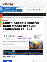South Korea’s central bank wants gradual stablecoin rollout - The Crypto News Wire