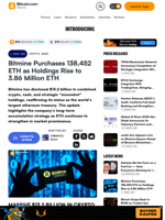 Bitmine Purchases 138,452 ETH as Holdings Rise to 3.86 Million ETH – Crypto News Bitcoin News