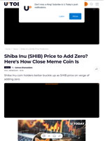 Shiba Inu (SHIB) Price to Add Zero? Here's How Close Meme Coin Is - U.Today