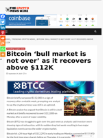Bitcoin ‘bull market is not over’ as it recovers above $112K - The Crypto News Wire