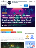 Best Crypto Presale: ChatGPT Places Remittix As The Number One Presale To Buy Now! Don’t Believe Us? Search For Yourself | Live Bitcoin News