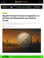 Ripple President Praises Integration of RLUSD into BlackRock