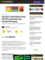 Ethereum's Vitalik Buterin Drops 256 ETH to Boost Next-Gen Encrypted Messaging