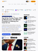 Op-Ed by Corbin Fraser, CEO of Bitcoin.com: The Bitcoin President Is Making Our Case for Us – Op-Ed Bitcoin News