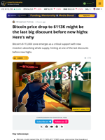 Bitcoin Price Drop To $113K Before New FOMC Highs Possible