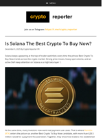 Is Solana The Best Crypto To Buy Now?