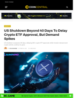 US Shutdown Beyond 40 Days To Delay Crypto ETF Approval, But