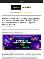 Online Casino Real Money 2026: Jackbit Casino Introduces New Online Crypto Casino 100 Free Spines No Deposit Bonus In USA.