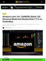 Amazon.com, Inc. ($AMZN) Stock: Q2 Revenue Beats but Shares Sink 7.7% on Profit Miss - CoinCentral