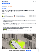 Crypto Braces for $3 Billion Token Unlocks in August