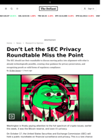 Don’t Let the SEC Privacy Roundtable Miss the Point - 