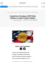 CryptoCom Introduces XRP Strike Options in Latest Product Rollout