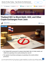 Thailand SEC to Block Bybit, OKX, and Other Crypto Exchanges From June