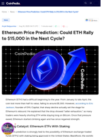 Ethereum Price Prediction: Could ETH Rally to $15,000 in the Next Cycle?