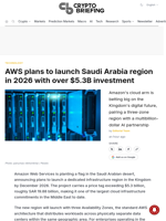 AWS plans to launch Saudi Arabia region in 2026 with over $5.3B investment