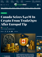 Canada Seizes $40M In Crypto From TradeOgre After Europol Tip - Crypto Daily