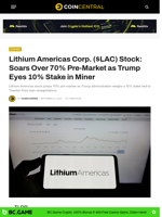 Lithium Americas Corp. ($LAC) Stock: Soars Over 70% Pre-Market as Trump Eyes 10% Stake in Miner