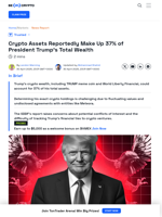 Crypto Might Represent 37% of President Trump's Wealth