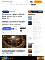Cryptoquant Warns: Bitcoin Bear Market Bottom Not Here Yet – Crypto News Bitcoin News