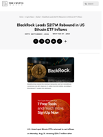 BlackRock Leads $217M Rebound in US Bitcoin ETF Inflows