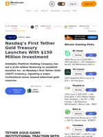 Nasdaq’s First Tether Gold Treasury Launches With $150 Million Investment – Crypto News Bitcoin News