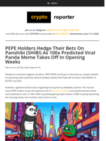 PEPE Holders Hedge Their Bets On Panshibi (SHIBI) As 100x Predicted Viral Panda Meme Takes Off In Opening Weeks