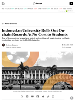 Indonesian University Rolls Out On-chain Records At No Cost to Students - Decrypt