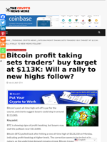 Bitcoin profit taking sets traders’ buy target at $113K: Will a rally to new highs follow? - The Crypto News Wire