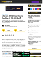 Ethereum (ETH) Hits a Historic Trendline: Is $10,000 Next?