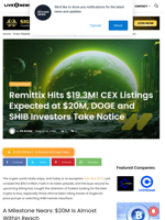 Remittix Hits $19.3M! CEX Listings Expected at $20M, DOGE and SHIB Investors Take Notice | Live Bitcoin News