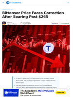 Bittensor Price Faces Correction After Soaring Past $265