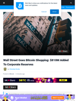 Wall Street Goes Bitcoin Shopping: $810M Added to Corporate Reserves