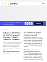 Real World Assets Hit TON Blockchain With Libre’s $500M Tokenized Telegram Bond Fund