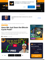 Have We Just Seen The Bitcoin Cycle Peak?