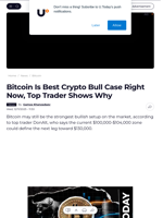 Bitcoin Is Best Crypto Bull Case Right Now, Top Trader Shows Why - U.Today