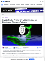 How This Crypto Whale Made $17 Million in 2 Weeks